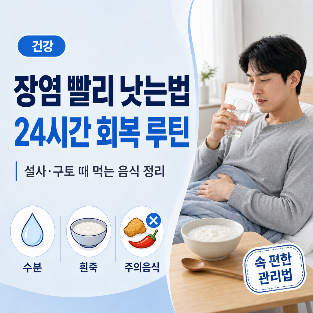 장염 빨리 낫는법 24시간 관리법: 설사·구토 때 먹어도 되는 음식과 피해야 할 음식